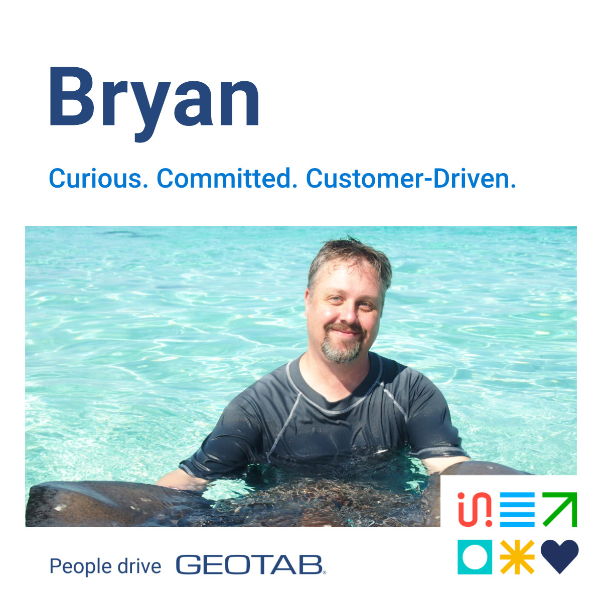 Bryan swimming with a stingray